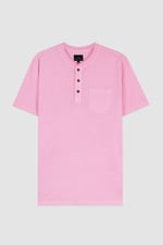 Short Sleeve Henley Washed Tee