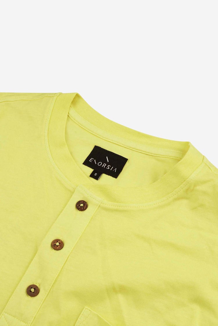 Short Sleeve Henley Washed Tee