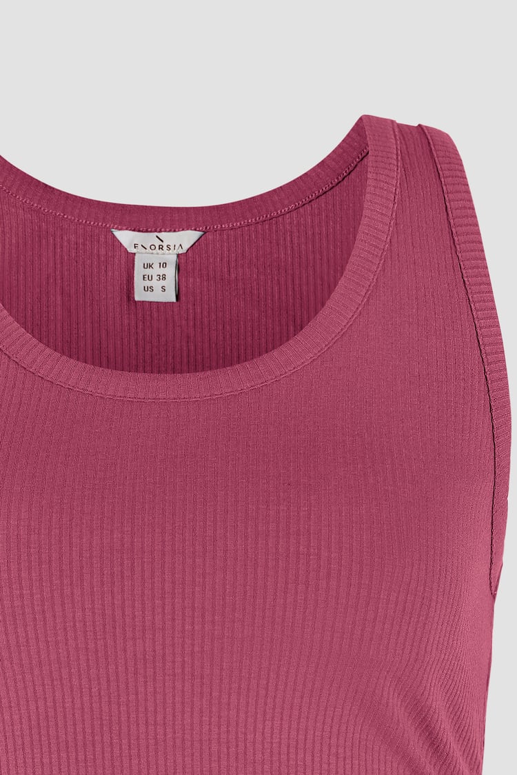 Ruched Rib Vest Tank Top