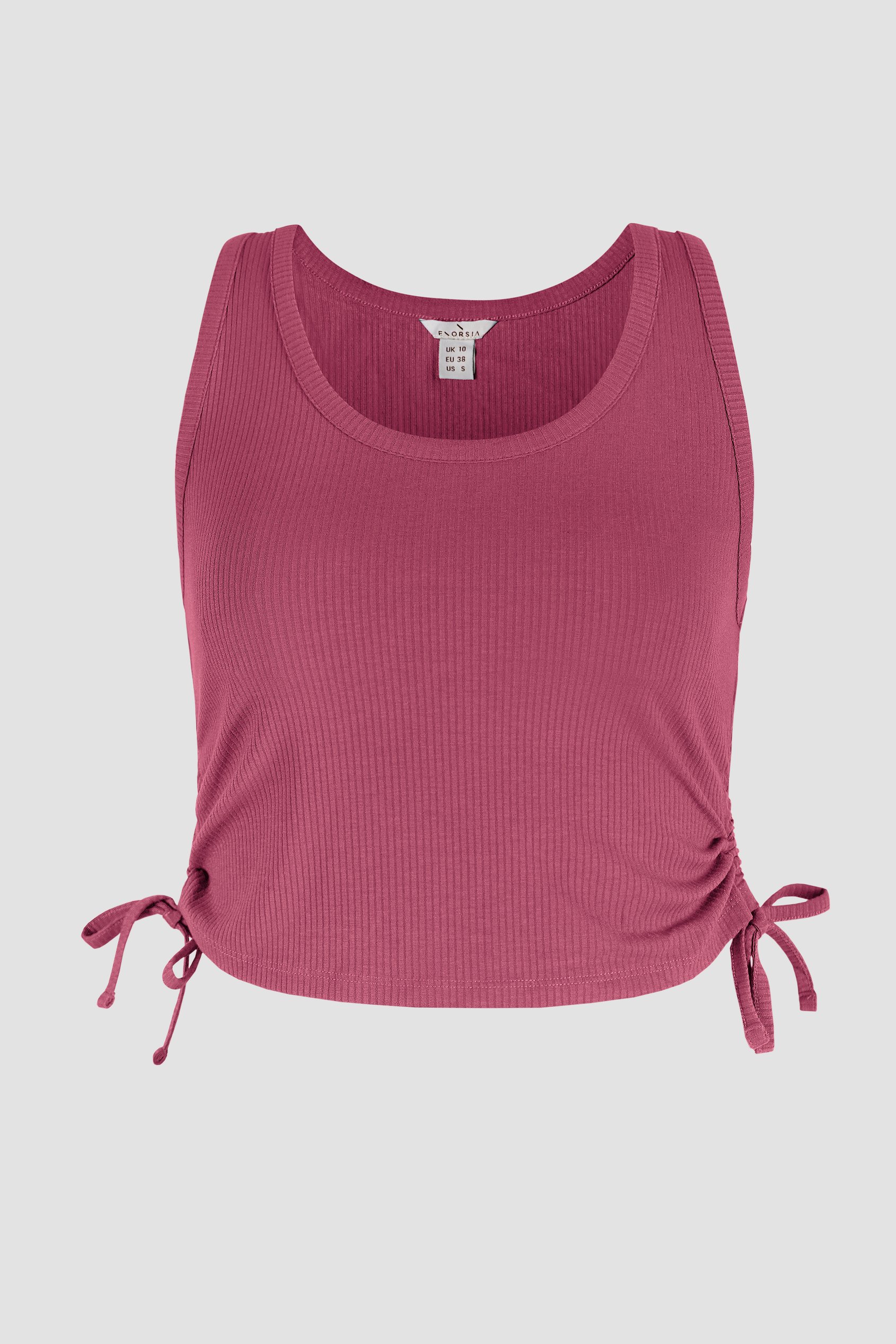 Ruched Rib Vest Tank Top