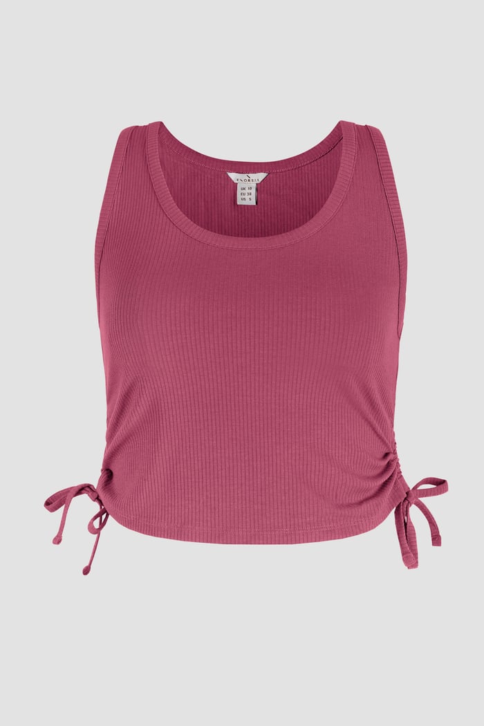 Ruched Rib Vest Tank Top