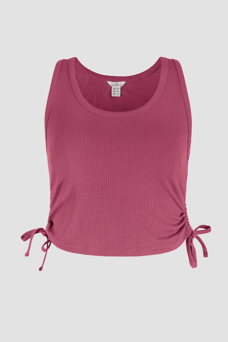 Ruched Rib Vest Tank Top