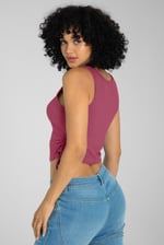 Ruched Rib Vest Tank Top