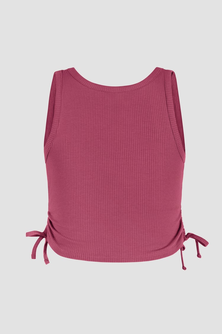 Ruched Rib Vest Tank Top