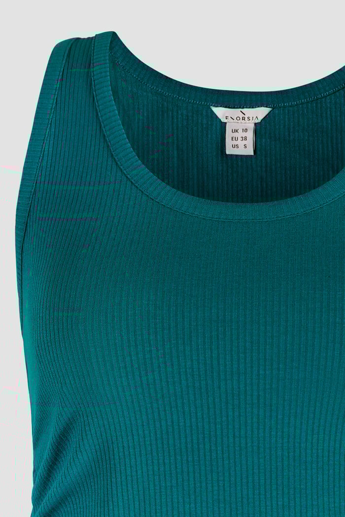 Ruched Rib Vest Tank Top