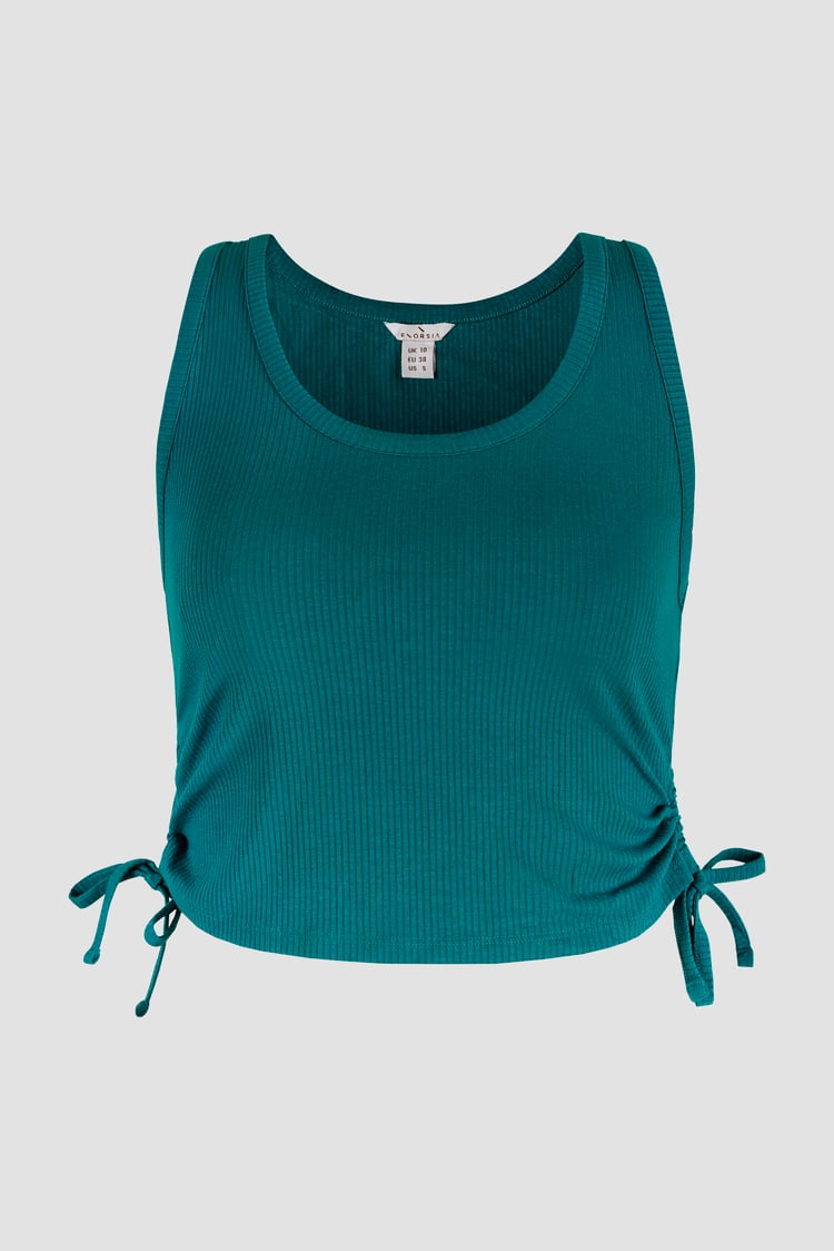 Ruched Rib Vest Tank Top