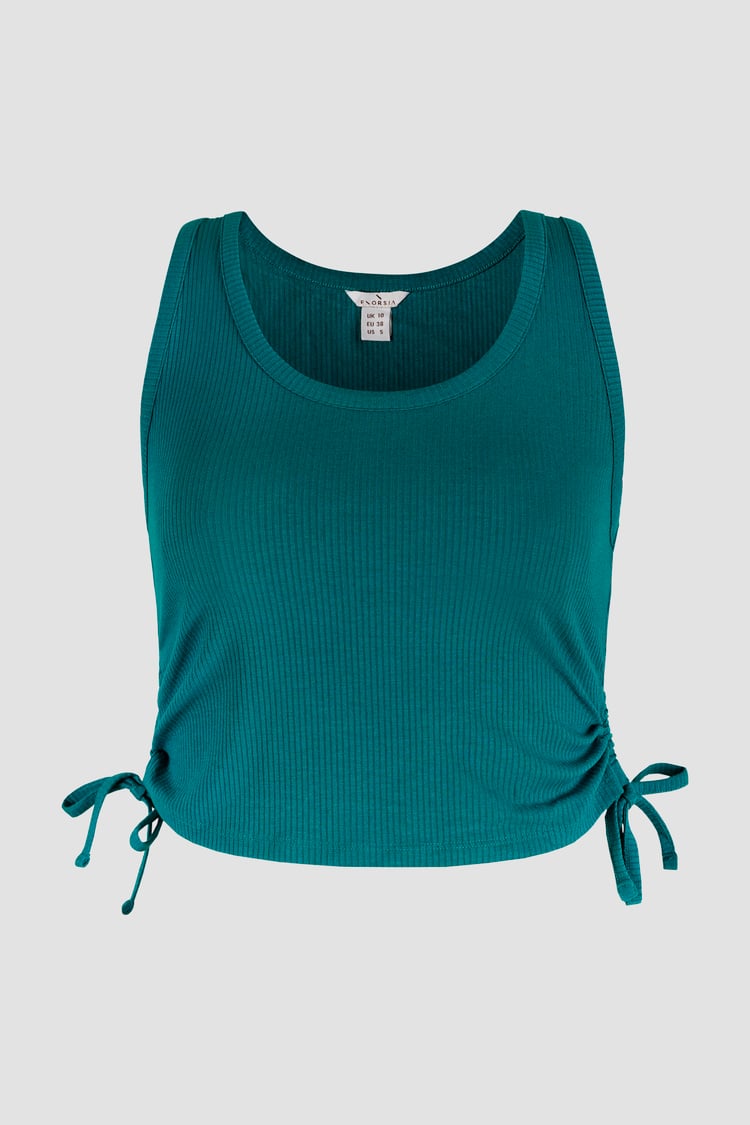 Ruched Rib Vest Tank Top