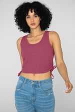 Ruched Rib Vest Tank Top