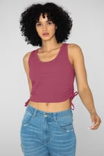 Ruched Rib Vest Tank Top