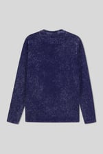 Mens Long Sleeve Indigo Washed T-Shirt