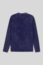 Mens Long Sleeve Indigo Washed T-Shirt