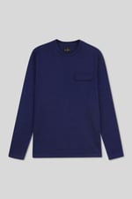 Mens Long Sleeve Indigo Washed T-Shirt