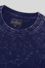 Mens Long Sleeve Indigo Washed T-Shirt
