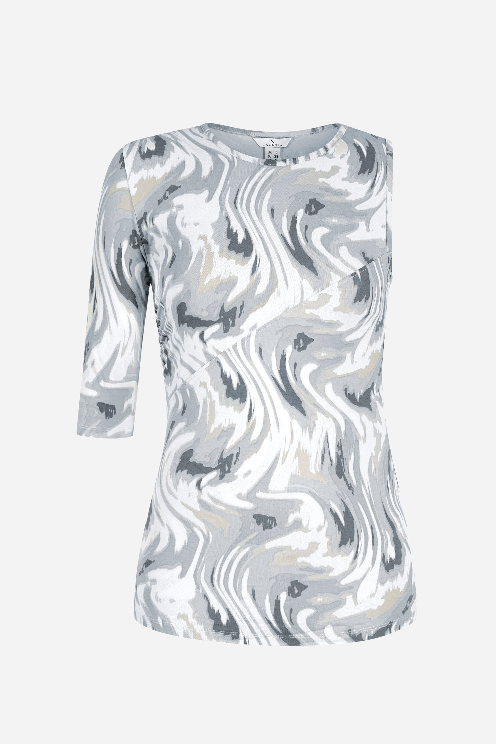 Womens One-Shoulder Fluid Printed Tops