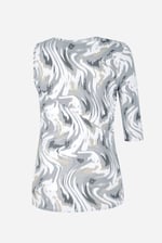 Womens One-Shoulder Fluid Printed Tops