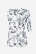 Womens One-Shoulder Fluid Printed Tops