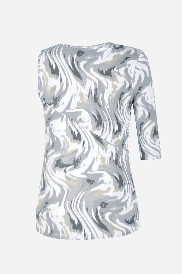 Womens One-Shoulder Fluid Printed Tops