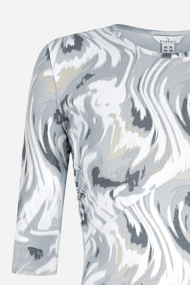 Womens One-Shoulder Fluid Printed Tops