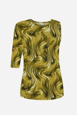 Womens One-Shoulder Fluid Printed Tops