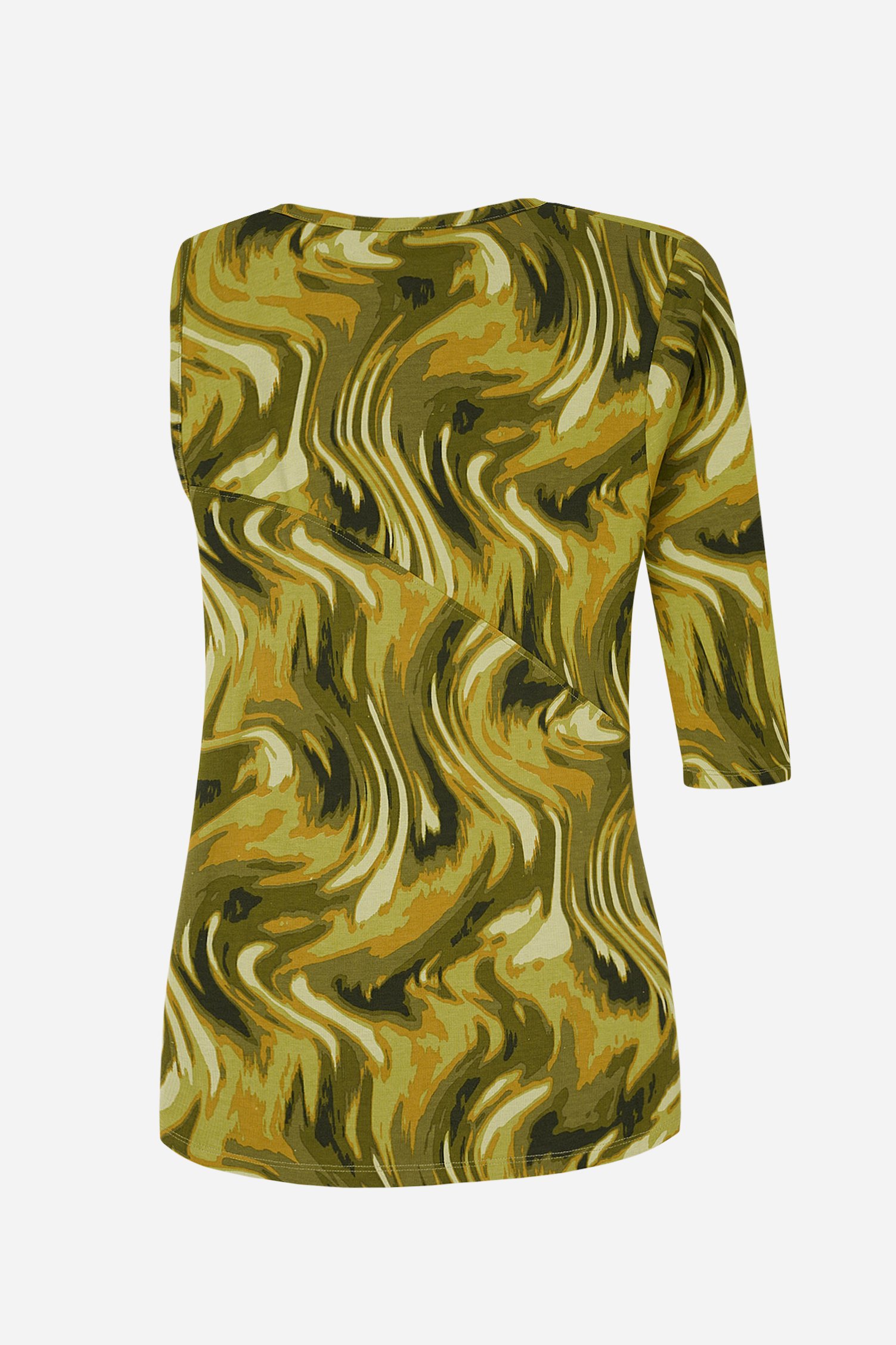 Womens One-Shoulder Fluid Printed Tops