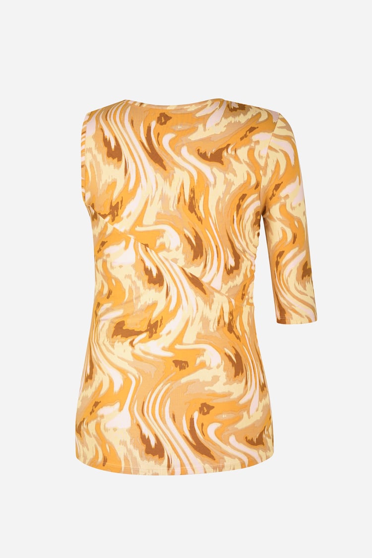 Womens One-Shoulder Fluid Printed Tops