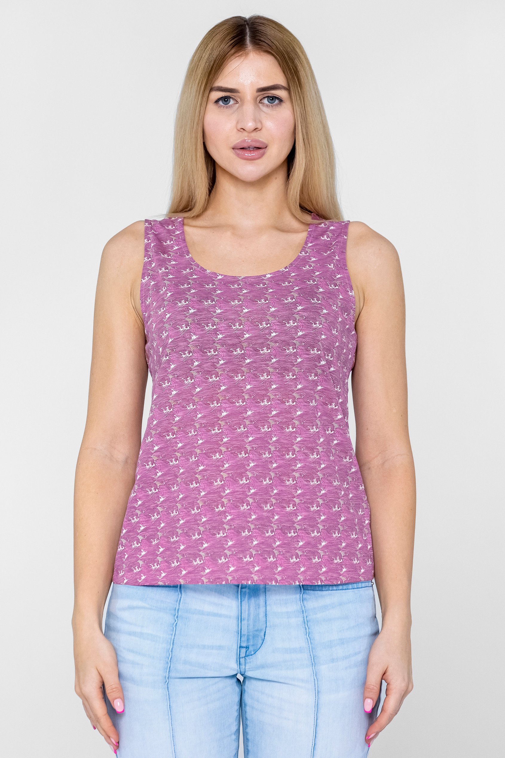 Wave Printed Vest Tank Top