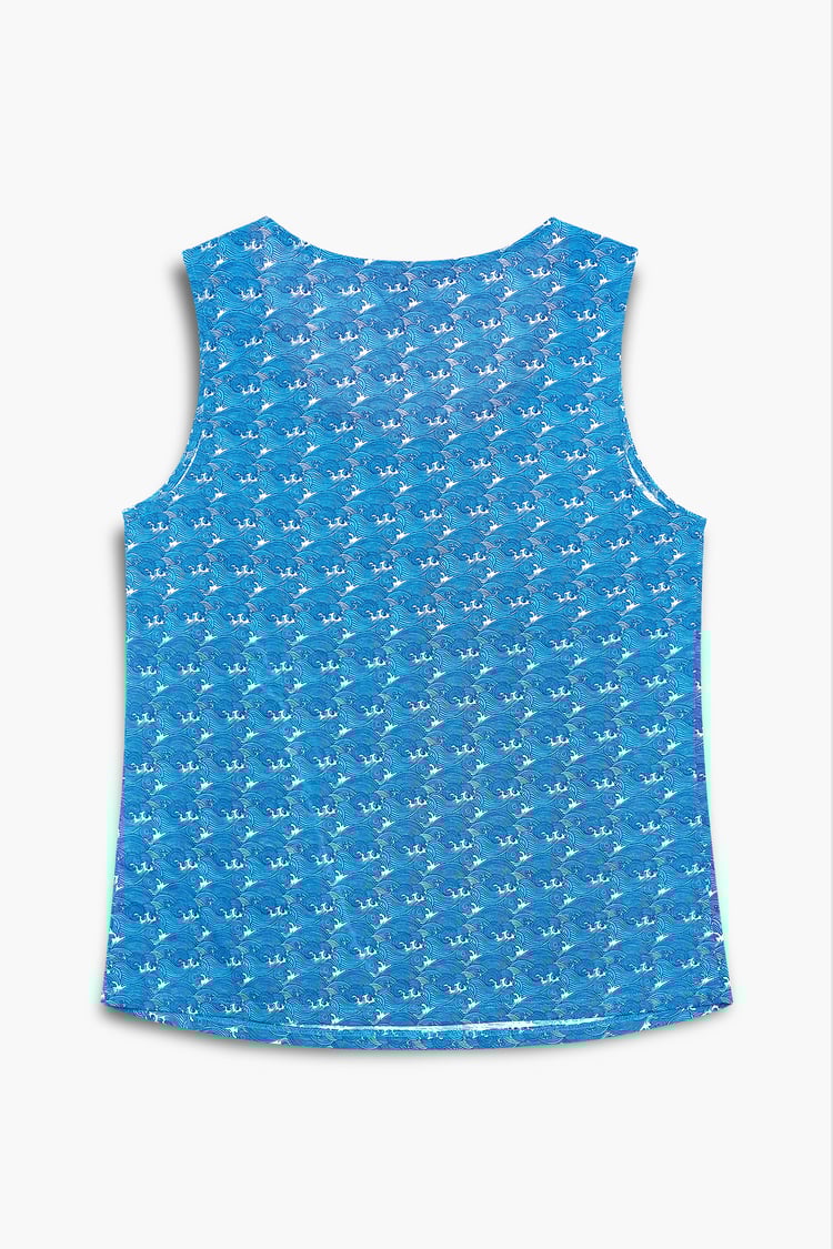 Wave Printed Vest Tank Top