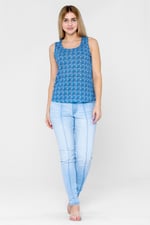 Wave Printed Vest Tank Top