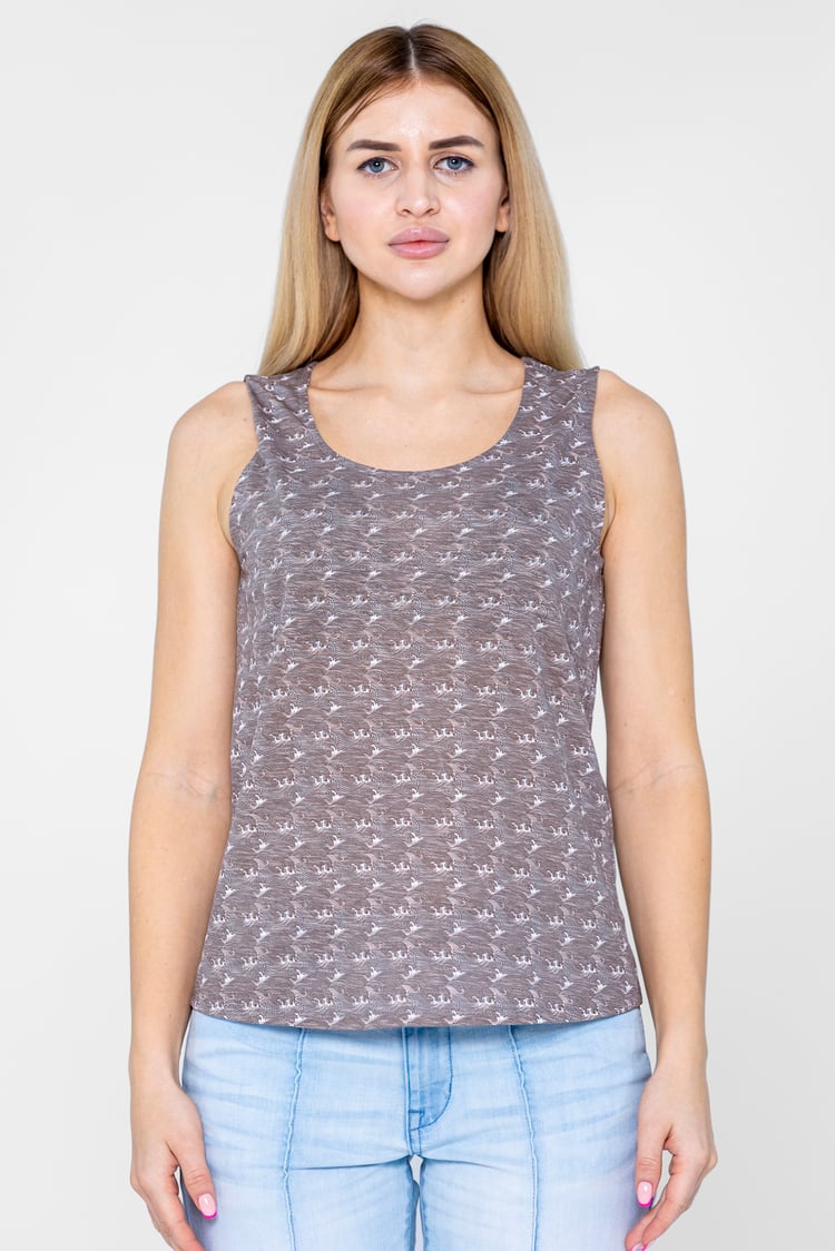 Wave Printed Vest Tank Top