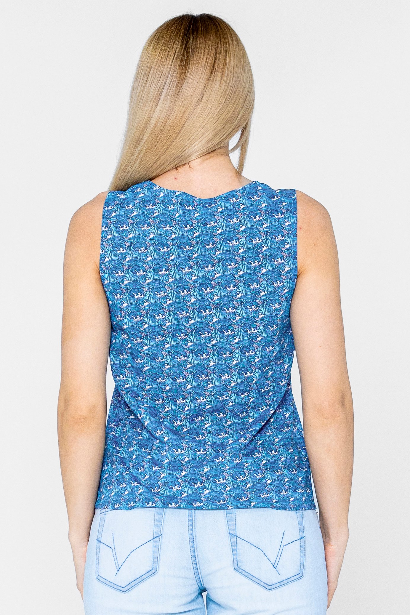 Wave Printed Vest Tank Top