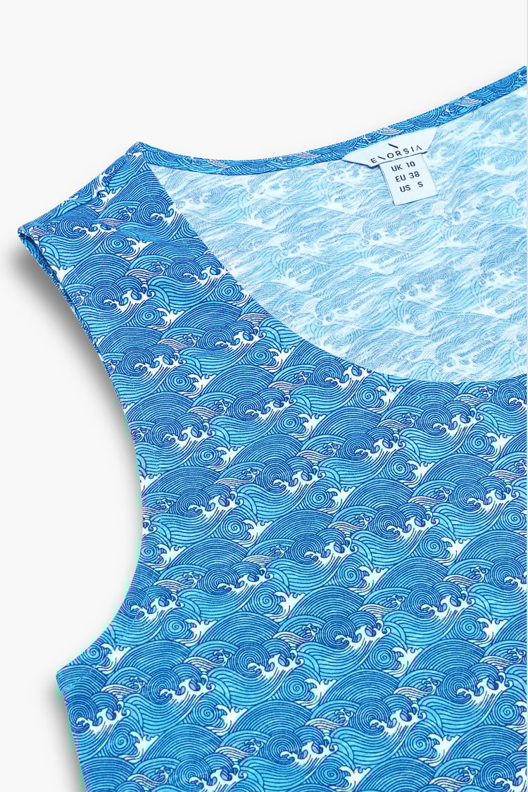 Wave Printed Vest Tank Top