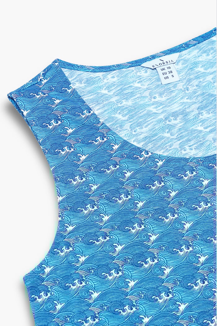 Wave Printed Vest Tank Top