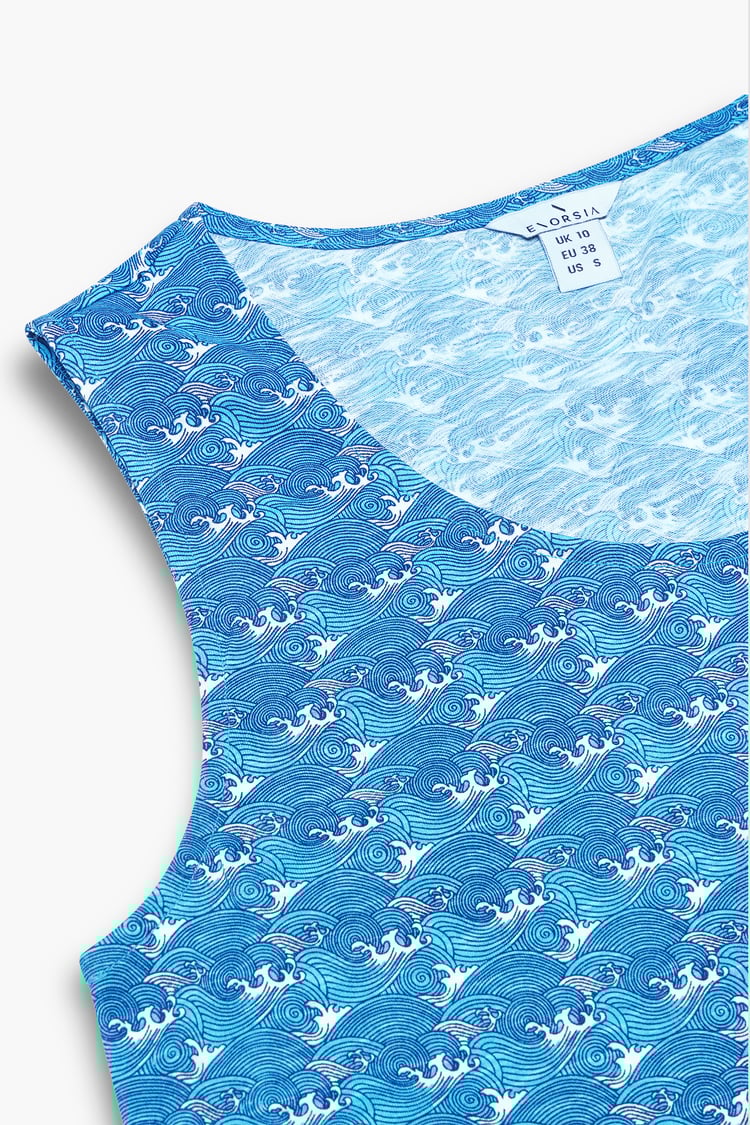 Wave Printed Vest Tank Top