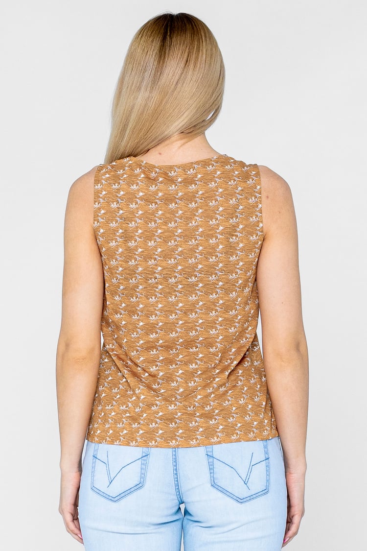 Wave Printed Vest Tank Top