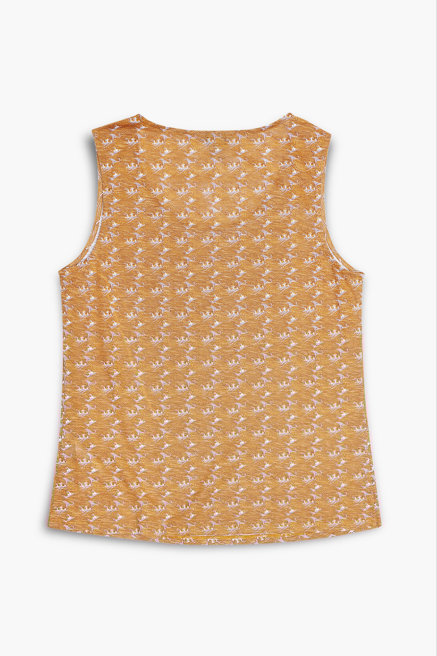 Wave Printed Vest Tank Top