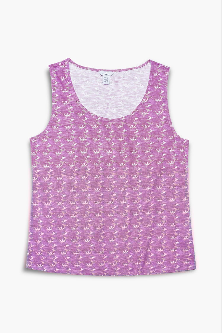 Wave Printed Vest Tank Top