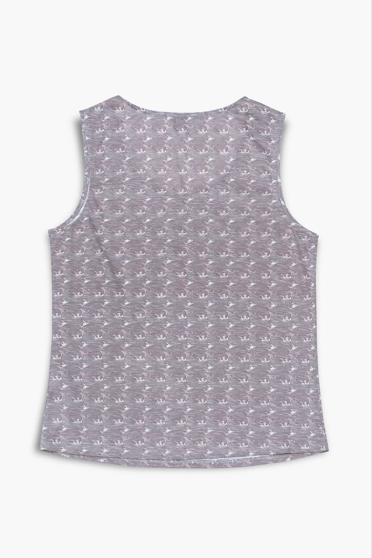 Wave Printed Vest Tank Top