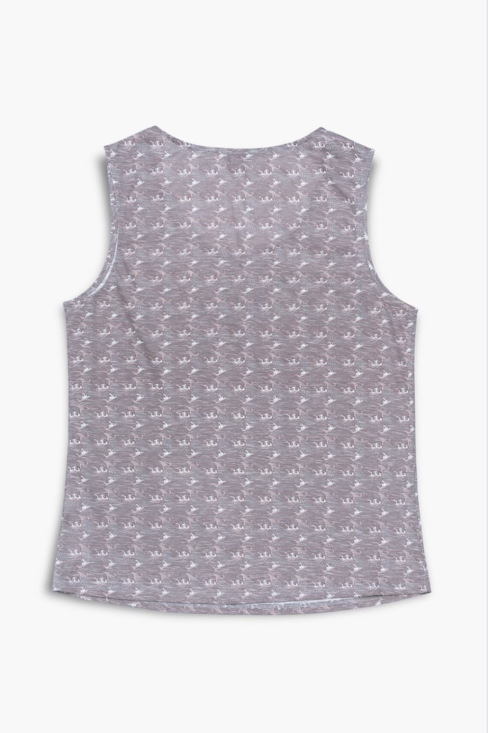 Wave Printed Vest Tank Top