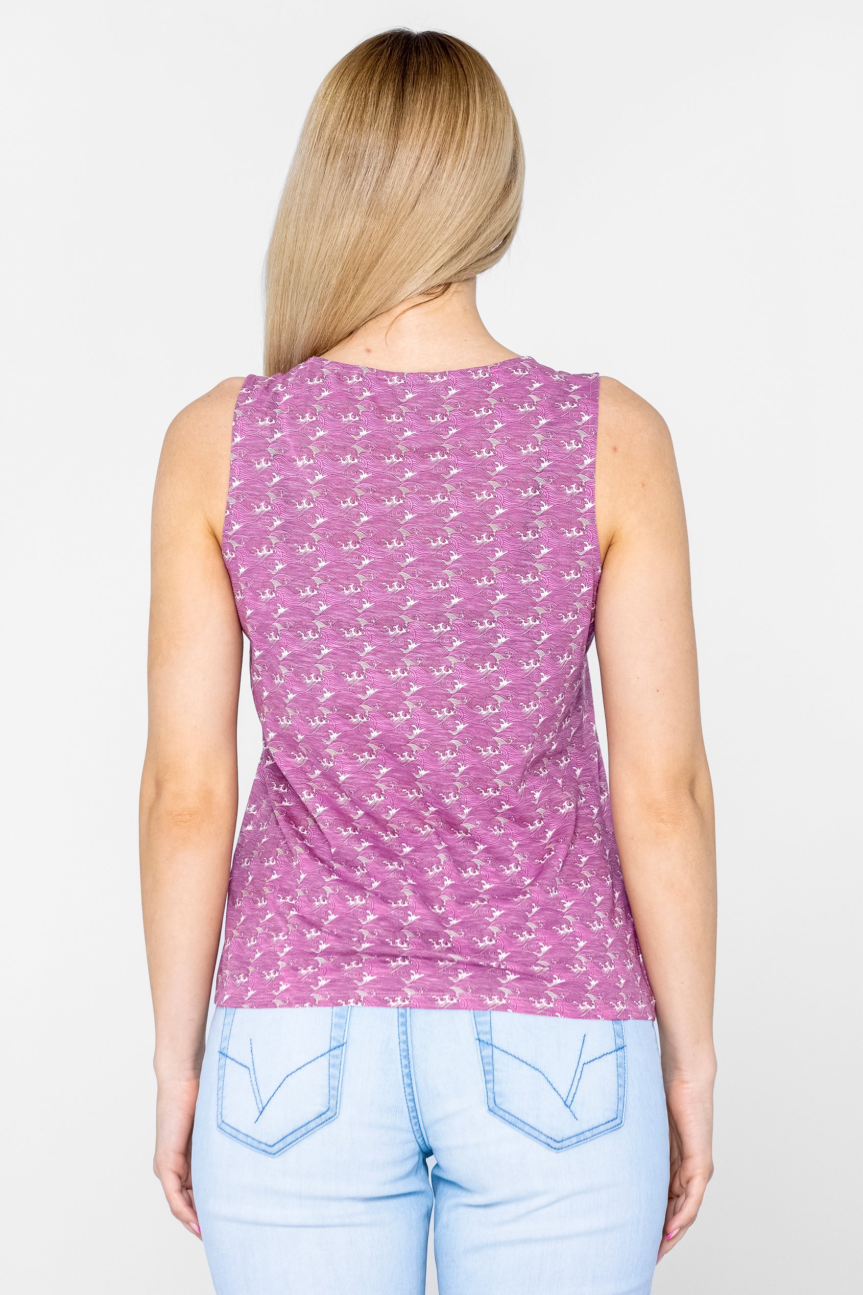 Wave Printed Vest Tank Top