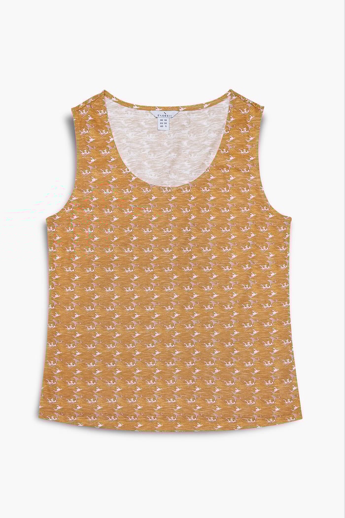Wave Printed Vest Tank Top