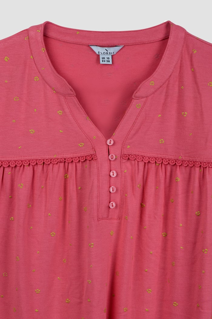 Golden Printed cap sleeve Jersey tops