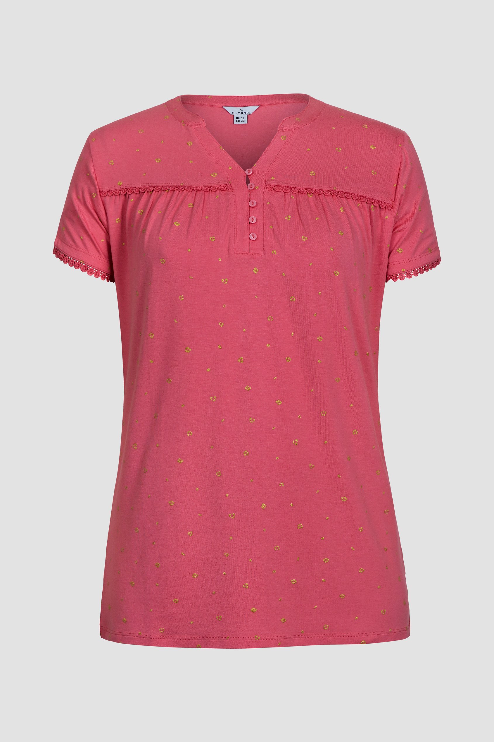 Golden Printed cap sleeve Jersey tops