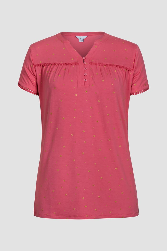 Golden Printed cap sleeve Jersey tops