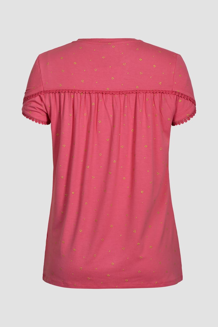 Golden Printed cap sleeve Jersey tops