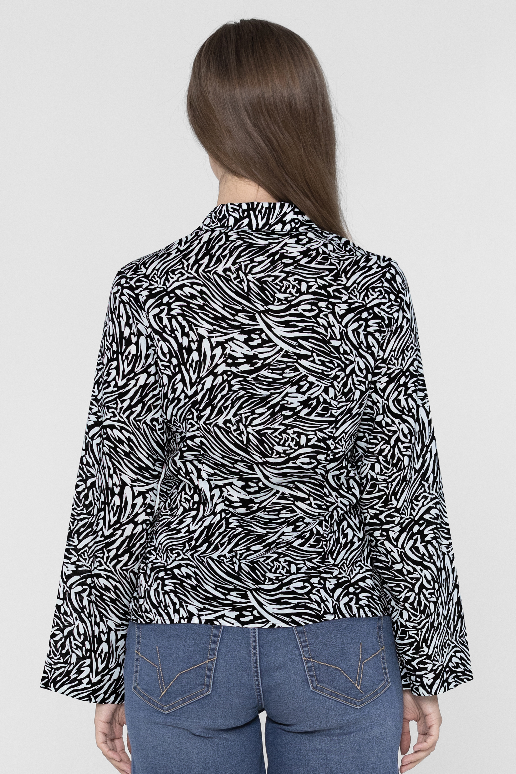 Tie Open Front Viscose Blouse