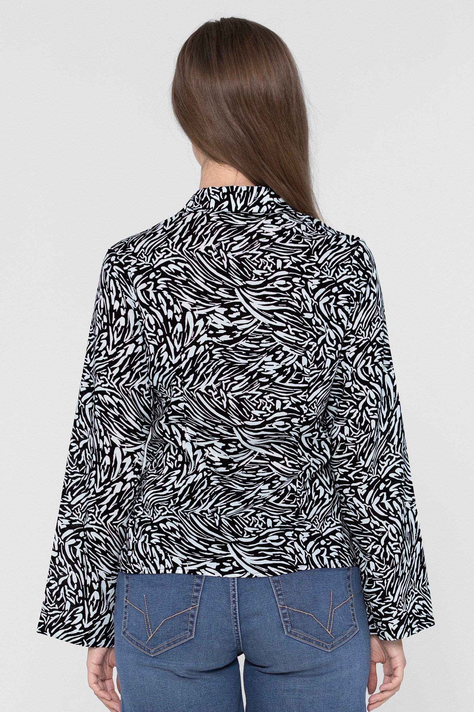 Tie Open Front Viscose Blouse