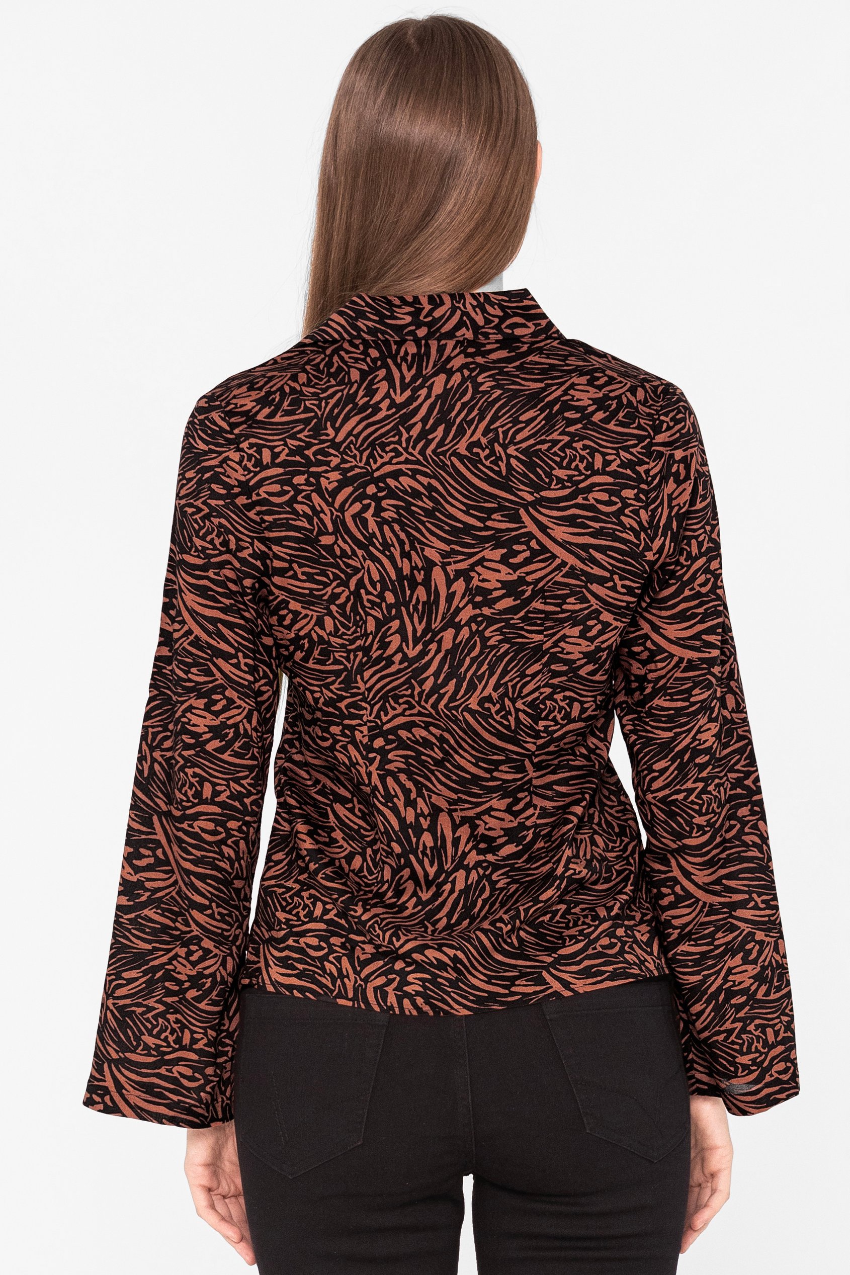 Tie Open Front Viscose Blouse