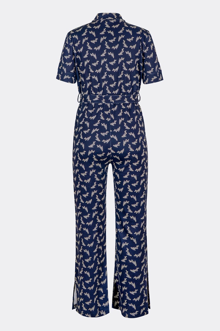 Womens Zip Through Wide Leg Jumpsuit