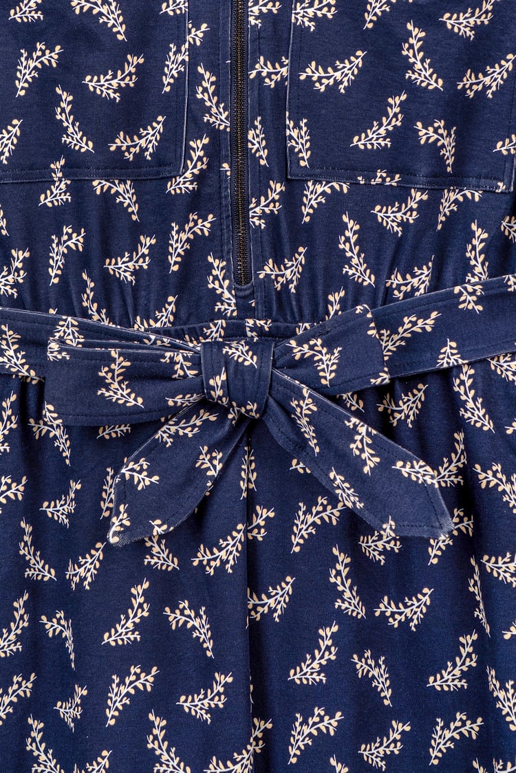 Womens Zip Through Wide Leg Jumpsuit