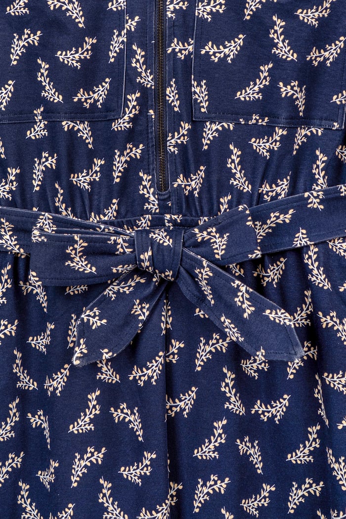 Womens Zip Through Wide Leg Jumpsuit